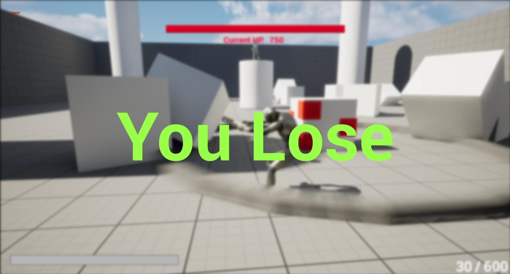 Screenshot: UE5 third-person boss battle