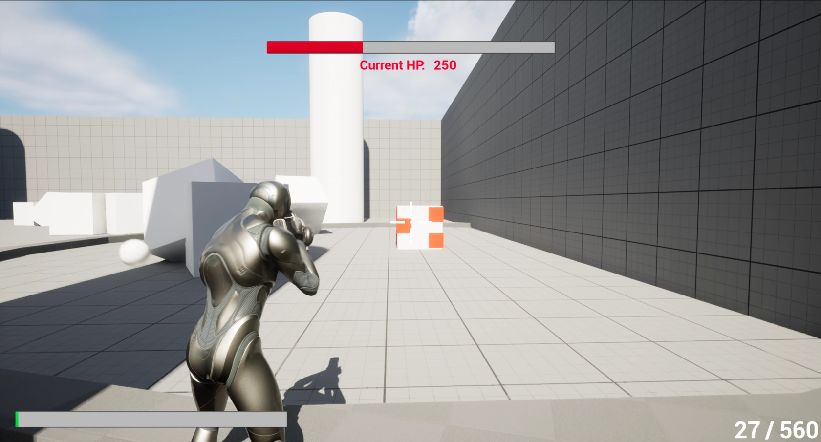 Screenshot: UE5 third-person boss battle